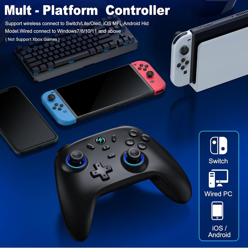 Svetaecho Wireless Switch Pro Controller with Charger for Nintendo Switch Controller/Lite/OLED, Hall Effect PC Game Joysticks/iOS/Android Remote Accessories Interactive Gaming Figures - Image 2